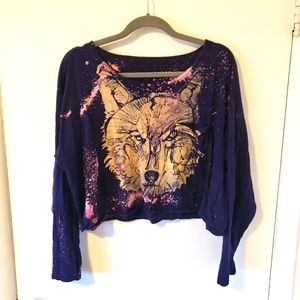 Long Sleeve Wolf Croptop